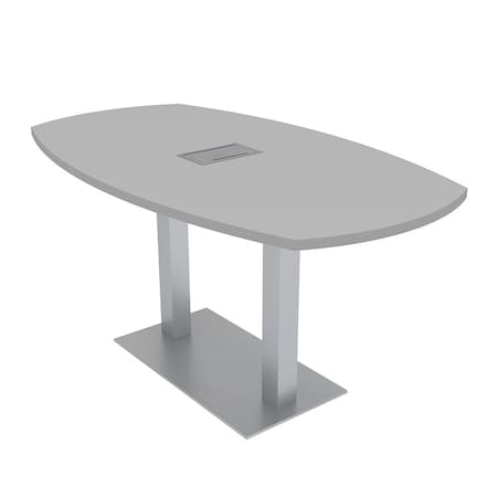 Skutchi Designs 33.5 in W, 59.5 in L, 29 in H, Engineered Wood Top, Grey HAR-ABOT-34X60-DOU-ELEC-XD01